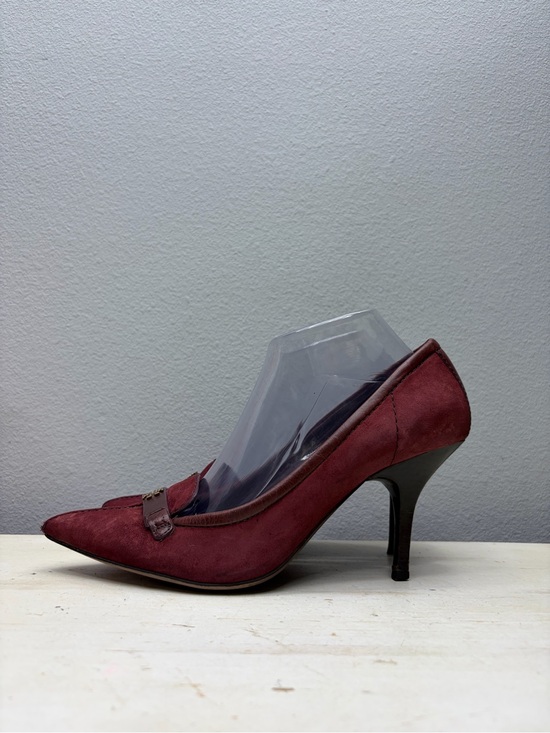 Tory Burch Shoes - Tory Burch maroon Suede Eliza Pointed Loafer Pumps Size 9.5